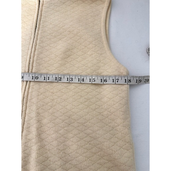 Woolrich 100% Wool Sweater Vest Women Size Medium Ivory Full Zip - Picture 8 of 9